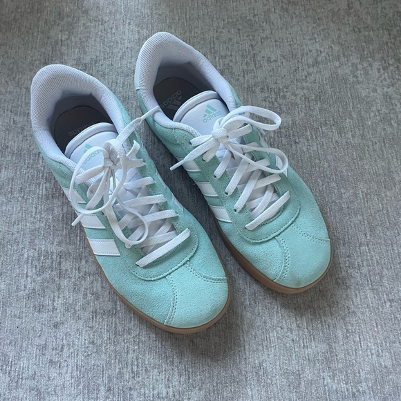 Adidas Three Stripe Suede Blue Sneakers - Picture 4 of 6